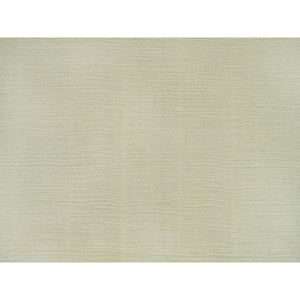 2'x3' Photon White, Thick and Plush, Modern Plain Loom Knotted Wool and Plant Based Silk, Mat Oriental Rug FWR541044
