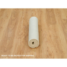 Load image into Gallery viewer, 2&#39;x3&#39; Photon White, Thick and Plush, Modern Plain Loom Knotted Wool and Plant Based Silk, Mat Oriental Rug FWR541044
