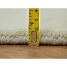 Load image into Gallery viewer, 2&#39;x3&#39; Photon White, Thick and Plush, Modern Plain Loom Knotted Wool and Plant Based Silk, Mat Oriental Rug FWR541044