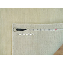 Load image into Gallery viewer, 2&#39;x3&#39; Photon White, Thick and Plush, Modern Plain Loom Knotted Wool and Plant Based Silk, Mat Oriental Rug FWR541044