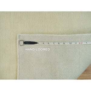 2'x3' Photon White, Thick and Plush, Modern Plain Loom Knotted Wool and Plant Based Silk, Mat Oriental Rug FWR541044