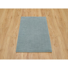 Load image into Gallery viewer, 2&#39;x3&#39;1&quot; Stormcloud Gray, Thick and Plush Plain Loom Knotted, Wool and Plant Based Silk, Mat Oriental Rug FWR541050