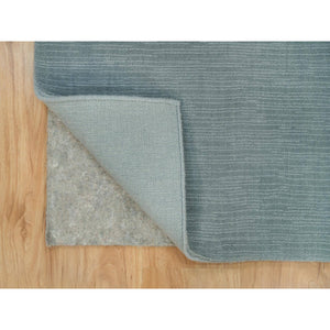 2'x3'1" Stormcloud Gray, Thick and Plush Plain Loom Knotted, Wool and Plant Based Silk, Mat Oriental Rug FWR541050