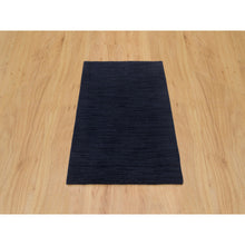 Load image into Gallery viewer, 2&#39;x3&#39;1&quot; Millennium Blue, Soft Pile Wool and Plant Based Silk, Thick and Plush, Loom Knotted, Plain Modern Mat Oriental Rug FWR541056