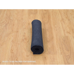 2'x3'1" Millennium Blue, Soft Pile Wool and Plant Based Silk, Thick and Plush, Loom Knotted, Plain Modern Mat Oriental Rug FWR541056
