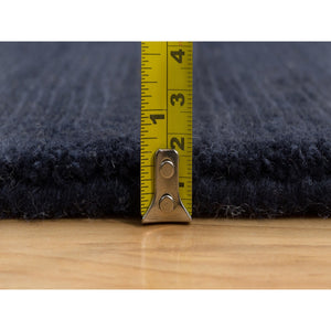 2'x3'1" Millennium Blue, Soft Pile Wool and Plant Based Silk, Thick and Plush, Loom Knotted, Plain Modern Mat Oriental Rug FWR541056