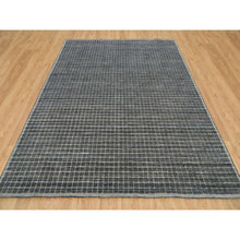 Load image into Gallery viewer, 8&#39;x9&#39;10&quot; Charcoal Gray, Modern Natural Wool Box Design, Loomed Knotted With Plain Decor, Oriental Rug FWR541122