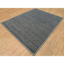 Load image into Gallery viewer, 8&#39;x9&#39;10&quot; Charcoal Gray, Modern Natural Wool Box Design, Loomed Knotted With Plain Decor, Oriental Rug FWR541122