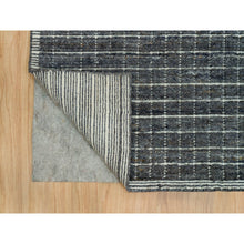 Load image into Gallery viewer, 8&#39;x9&#39;10&quot; Charcoal Gray, Modern Natural Wool Box Design, Loomed Knotted With Plain Decor, Oriental Rug FWR541122