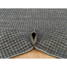 Load image into Gallery viewer, 8&#39;x9&#39;10&quot; Charcoal Gray, Modern Natural Wool Box Design, Loomed Knotted With Plain Decor, Oriental Rug FWR541122