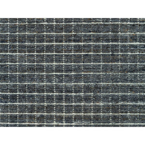 8'x9'10" Charcoal Gray, Modern Natural Wool Box Design, Loomed Knotted With Plain Decor, Oriental Rug FWR541122