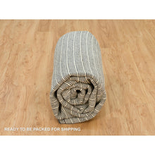 Load image into Gallery viewer, 8&#39;x9&#39;10&quot; Charcoal Gray, Modern Natural Wool Box Design, Loomed Knotted With Plain Decor, Oriental Rug FWR541122