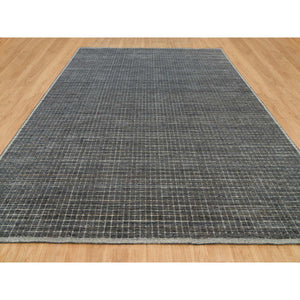 12'x14'9" Jet Gray, Modern Box Design and Plain Decor, Soft Wool, Loomed Knotted, Oversized Oriental Rug FWR541128