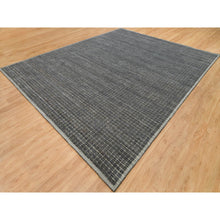 Load image into Gallery viewer, 12&#39;x14&#39;9&quot; Jet Gray, Modern Box Design and Plain Decor, Soft Wool, Loomed Knotted, Oversized Oriental Rug FWR541128