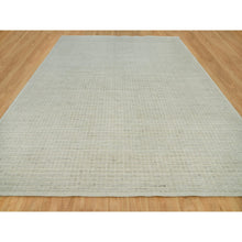 Load image into Gallery viewer, 12&#39;x14&#39;9&quot; Shadow White, Plain Decor, Modern Box Design, Loom Knotted Pure Wool Oriental Oversized Rug FWR541134