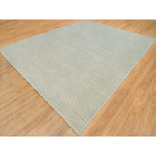 Load image into Gallery viewer, 12&#39;x14&#39;9&quot; Shadow White, Plain Decor, Modern Box Design, Loom Knotted Pure Wool Oriental Oversized Rug FWR541134