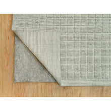 Load image into Gallery viewer, 12&#39;x14&#39;9&quot; Shadow White, Plain Decor, Modern Box Design, Loom Knotted Pure Wool Oriental Oversized Rug FWR541134