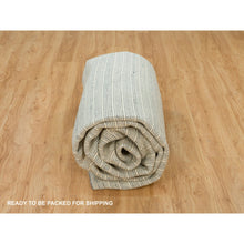 Load image into Gallery viewer, 9&#39;1&quot;x11&#39;10&quot; Cambridge Blue, Modern Box Design with Plain Decor Loomed Knotted, Natural Wool, Oriental Rug FWR541152