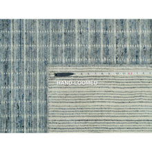 Load image into Gallery viewer, 9&#39;1&quot;x11&#39;10&quot; Cambridge Blue, Modern Box Design with Plain Decor Loomed Knotted, Natural Wool, Oriental Rug FWR541152