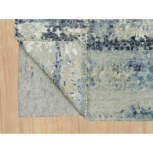 Load image into Gallery viewer, 2&#39;6&quot;x12&#39; Nevada Gray, Tone On Tone, Modern Abstract With Mosaic Design, Wool And Silk Hand Knotted, Densely Woven, Vegetable Dyes, Runner Oriental Rug FWR541188
