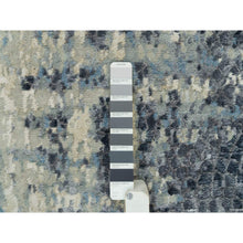 Load image into Gallery viewer, 2&#39;6&quot;x12&#39; Nevada Gray, Tone On Tone, Modern Abstract With Mosaic Design, Wool And Silk Hand Knotted, Densely Woven, Vegetable Dyes, Runner Oriental Rug FWR541188
