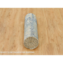 Load image into Gallery viewer, 2&#39;6&quot;x12&#39; Nevada Gray, Tone On Tone, Modern Abstract With Mosaic Design, Wool And Silk Hand Knotted, Densely Woven, Vegetable Dyes, Runner Oriental Rug FWR541188