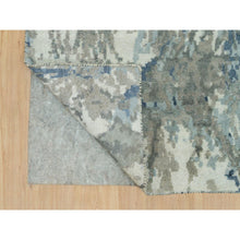 Load image into Gallery viewer, 2&#39;6&quot;x8&#39; Yonder Blue, Hi And Low Pile, Modern Abstract Galaxy Design, Wool And Silk, Hand Knotted, Runner Oriental Rug FWR541194