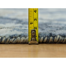 Load image into Gallery viewer, 2&#39;6&quot;x8&#39; Yonder Blue, Hi And Low Pile, Modern Abstract Galaxy Design, Wool And Silk, Hand Knotted, Runner Oriental Rug FWR541194