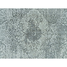 Load image into Gallery viewer, 8&#39;x10&#39;1&quot; Pale Smoke And Trout Gray, Hand Knotted, Broken Wool And Silk Persian Design, Oriental Rug FWR541200