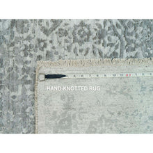 Load image into Gallery viewer, 8&#39;x10&#39;1&quot; Pale Smoke And Trout Gray, Hand Knotted, Broken Wool And Silk Persian Design, Oriental Rug FWR541200