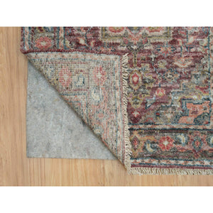 2'6"x18' English Red, Plush and Lush Soft Pile, Soft Heriz Revival Wool Hand Knotted, Vegetable Dyes, XL Runner Oriental Rug FWR541218
