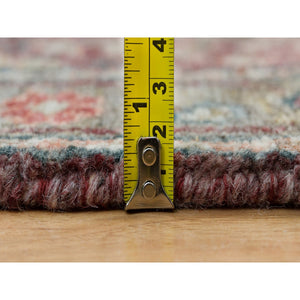 2'6"x18' English Red, Plush and Lush Soft Pile, Soft Heriz Revival Wool Hand Knotted, Vegetable Dyes, XL Runner Oriental Rug FWR541218