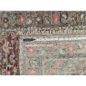 2'6"x18' English Red, Plush and Lush Soft Pile, Soft Heriz Revival Wool Hand Knotted, Vegetable Dyes, XL Runner Oriental Rug FWR541218