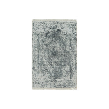 Load image into Gallery viewer, 2&#39;x3&#39; Ice Cube Gray, Broken Persian Hand Knotted Design, Wool And Silk, Mat Oriental Rug FWR541236