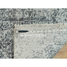 Load image into Gallery viewer, 2&#39;x3&#39; Ice Gray, Broken Hand Knotted Persian Design, Wool And Silk, Mat Oriental Rug FWR541248