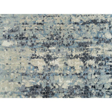 Load image into Gallery viewer, 8&#39;x8&#39; Castlerock Gray, Modern Abstract Wool And Silk Hand Knotted Mosaic Design, Vegetable Dyes, Tone On Tone Oriental Dense Weave Round Rug FWR541260