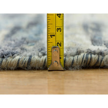 Load image into Gallery viewer, 8&#39;x8&#39; Castlerock Gray, Modern Abstract Wool And Silk Hand Knotted Mosaic Design, Vegetable Dyes, Tone On Tone Oriental Dense Weave Round Rug FWR541260