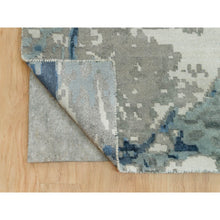 Load image into Gallery viewer, 12&#39;x18&#39;1&quot; Lapis Blue, Modern Abstract Hi-low Pile Galaxy Design, Hand Knotted, Wool And Silk, Oversized Oriental Rug FWR541302
