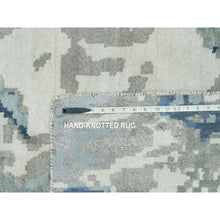 Load image into Gallery viewer, 12&#39;x18&#39;1&quot; Lapis Blue, Modern Abstract Hi-low Pile Galaxy Design, Hand Knotted, Wool And Silk, Oversized Oriental Rug FWR541302