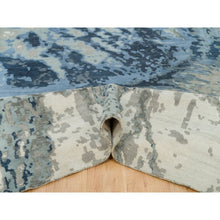 Load image into Gallery viewer, 10&#39;x14&#39;1&quot; Alaskan Blue With Storm Gray, Hi And Low Pile, Hand Knotted, Abstract Galaxy Design, Wool And Silk, Oriental Rug FWR541308