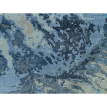 Load image into Gallery viewer, 10&#39;x14&#39;1&quot; Alaskan Blue With Storm Gray, Hi And Low Pile, Hand Knotted, Abstract Galaxy Design, Wool And Silk, Oriental Rug FWR541308