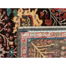 Load image into Gallery viewer, 9&#39;1&quot;x12&#39; Obsidian Black With Ecru Brown, Tabriz Wool And Silk Vase Design, Fine Hand Knotted Oriental Rug FWR541338