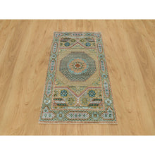 Load image into Gallery viewer, 3&#39;1&quot;x5&#39; Travertine Brown, Hand Knotted Textured Wool and Silk, Mamluk Geometric Medallions Design, Oriental Rug FWR541344