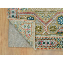 Load image into Gallery viewer, 3&#39;1&quot;x5&#39; Travertine Brown, Hand Knotted Textured Wool and Silk, Mamluk Geometric Medallions Design, Oriental Rug FWR541344