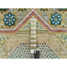Load image into Gallery viewer, 3&#39;1&quot;x5&#39; Travertine Brown, Hand Knotted Textured Wool and Silk, Mamluk Geometric Medallions Design, Oriental Rug FWR541344