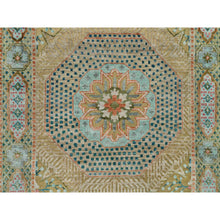 Load image into Gallery viewer, 3&#39;1&quot;x5&#39; Travertine Brown, Hand Knotted Textured Wool and Silk, Mamluk Geometric Medallions Design, Oriental Rug FWR541344