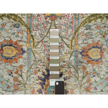 Load image into Gallery viewer, 3&#39;x5&#39; Lenox Tan, Sickle Leaf Design, Textured Wool And Silk Hand Knotted Oriental Rug FWR541350