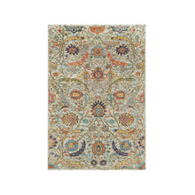 Load image into Gallery viewer, 3&#39;x5&#39; Manchester Tan, Hand Knotted Sickle Leaf Design, Silk With Textured Wool, Soft Pile Oriental Rug FWR541386