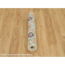 Load image into Gallery viewer, 3&#39;x5&#39; Manchester Tan, Hand Knotted Sickle Leaf Design, Silk With Textured Wool, Soft Pile Oriental Rug FWR541386