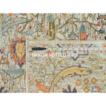 Load image into Gallery viewer, 3&#39;x5&#39; Manchester Tan, Hand Knotted Sickle Leaf Design, Silk With Textured Wool, Soft Pile Oriental Rug FWR541386